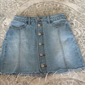 light wash pacsun jean skirt